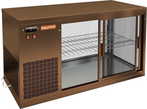 Настольная холодильная витрина HICOLD VRL 1300 L Bronze