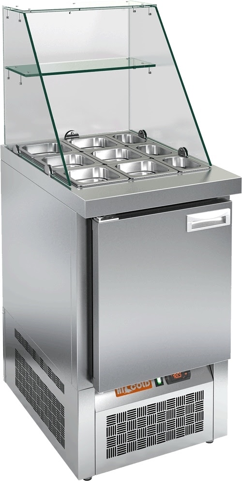 Саладетта (холодильный стол для салатов) HICOLD SLE3-1GN с высоким стеклом