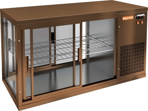 Настольная холодильная витрина HICOLD VRL T 1300 R Bronze