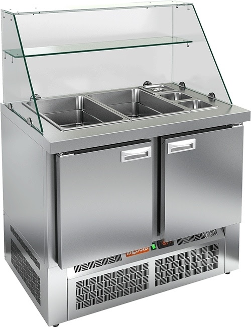 Саладетта (холодильный стол для салатов) HICOLD SLE3-11GN с высоким стеклом