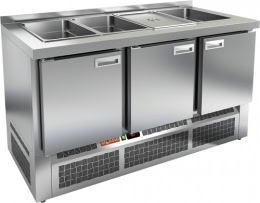 Саладетта (холодильный стол для салатов) HICOLD SLE3-111GN без крышки