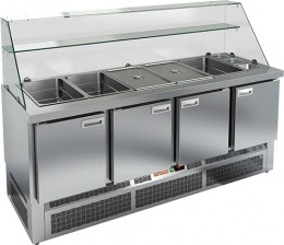 Саладетта (холодильный стол для салатов) HICOLD SLE3-1111GN с высоким стеклом